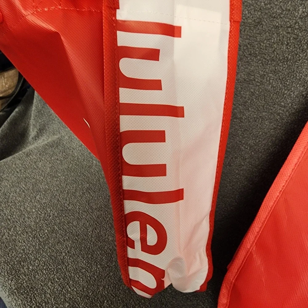 Lululemon‎ Red Reusable Shopping Tote Bag Set of 2 Logo Grocery